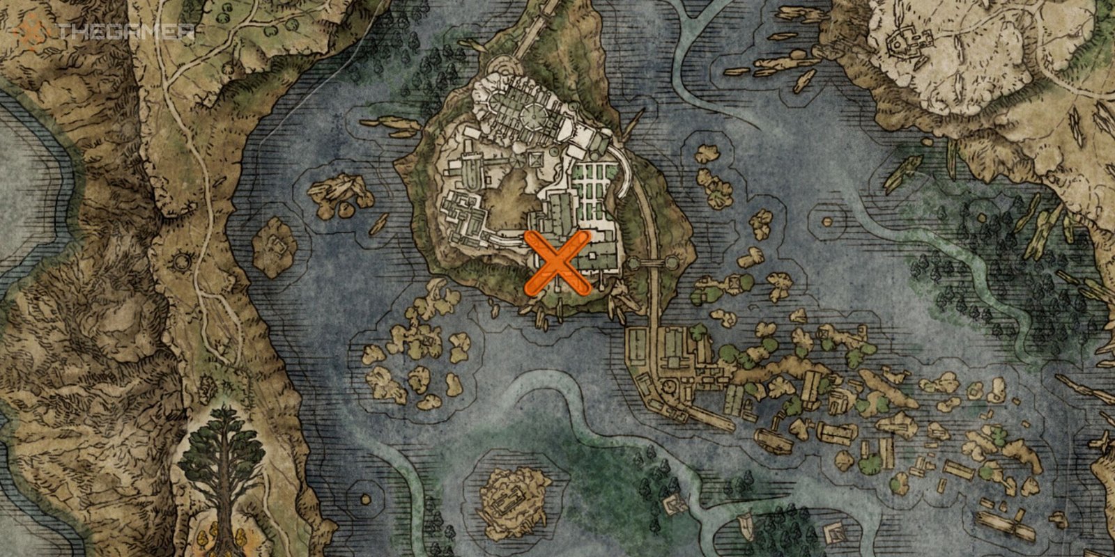 Map showing the location of the Comet Sorcery in Elden Ring