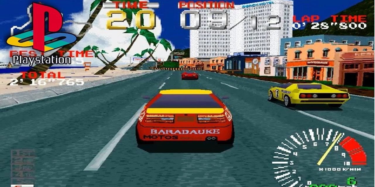 a yellow care racing in ridge racer