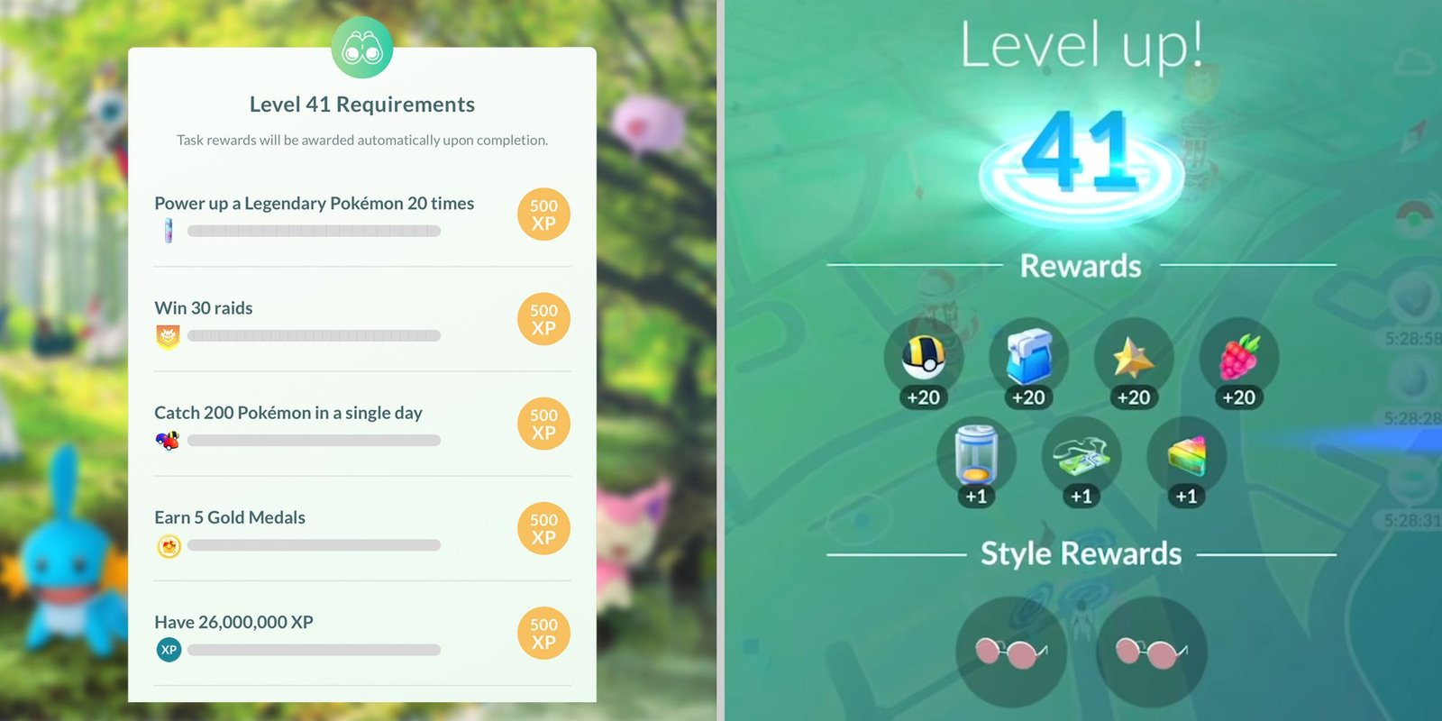 Requirements and rewards for level 41 in Pokemon Go