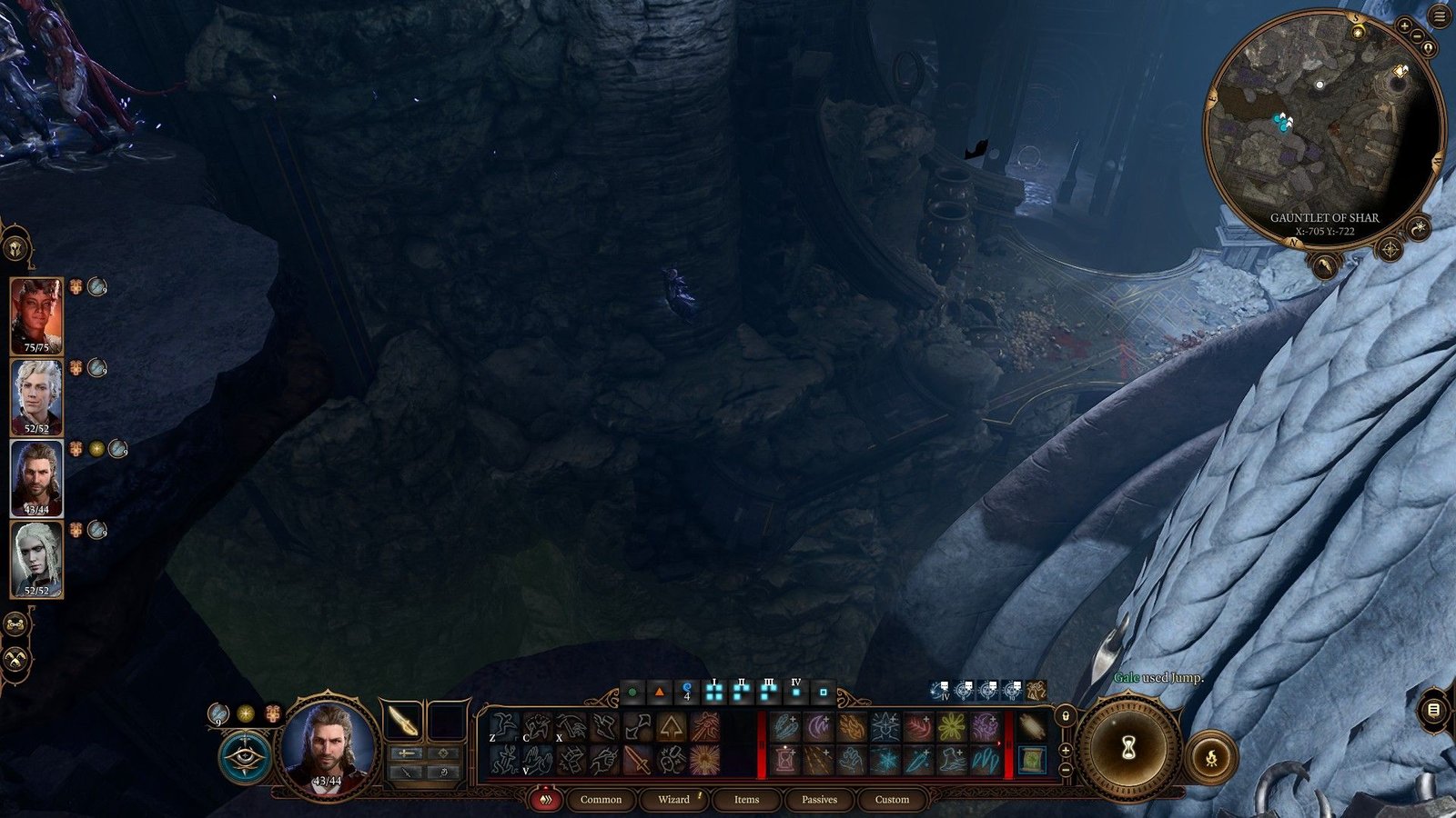 Gale Casts Feather Fall And Jumps With Party To Bottom Of Shar Sanctum
