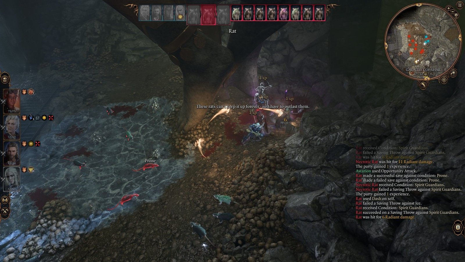 Cleric Protects From Enemy Rats With Spirit Guardians Shar Statue Feet