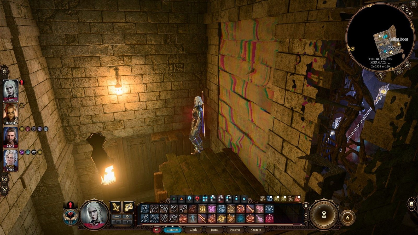 Player Walks Through Illusionary Wall In Blushing Mermaid Basement To Enter Ethel's Lair