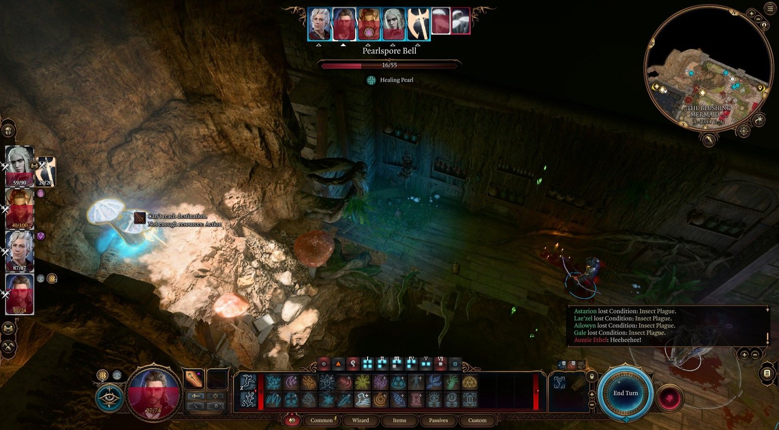 Gale Highlights Pearlspore Bell Mushroom That Heals Auntie Ethel After Using Chain Lightning