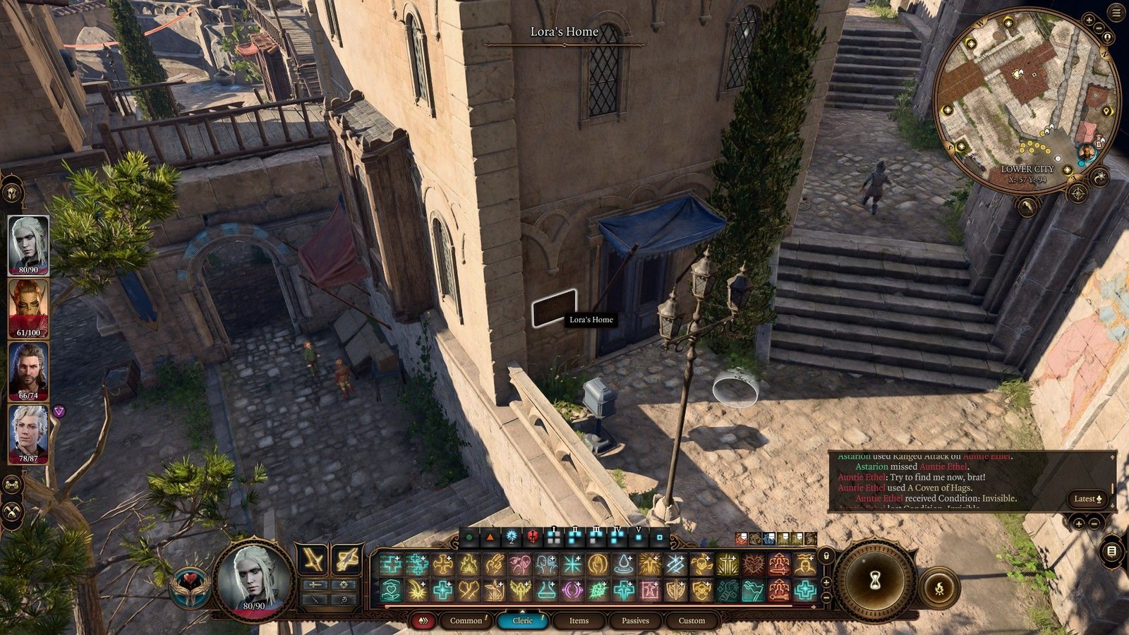 Player Highlights Plaque Outside Lora's Home In Lower City Central Ward Baldur's Gate