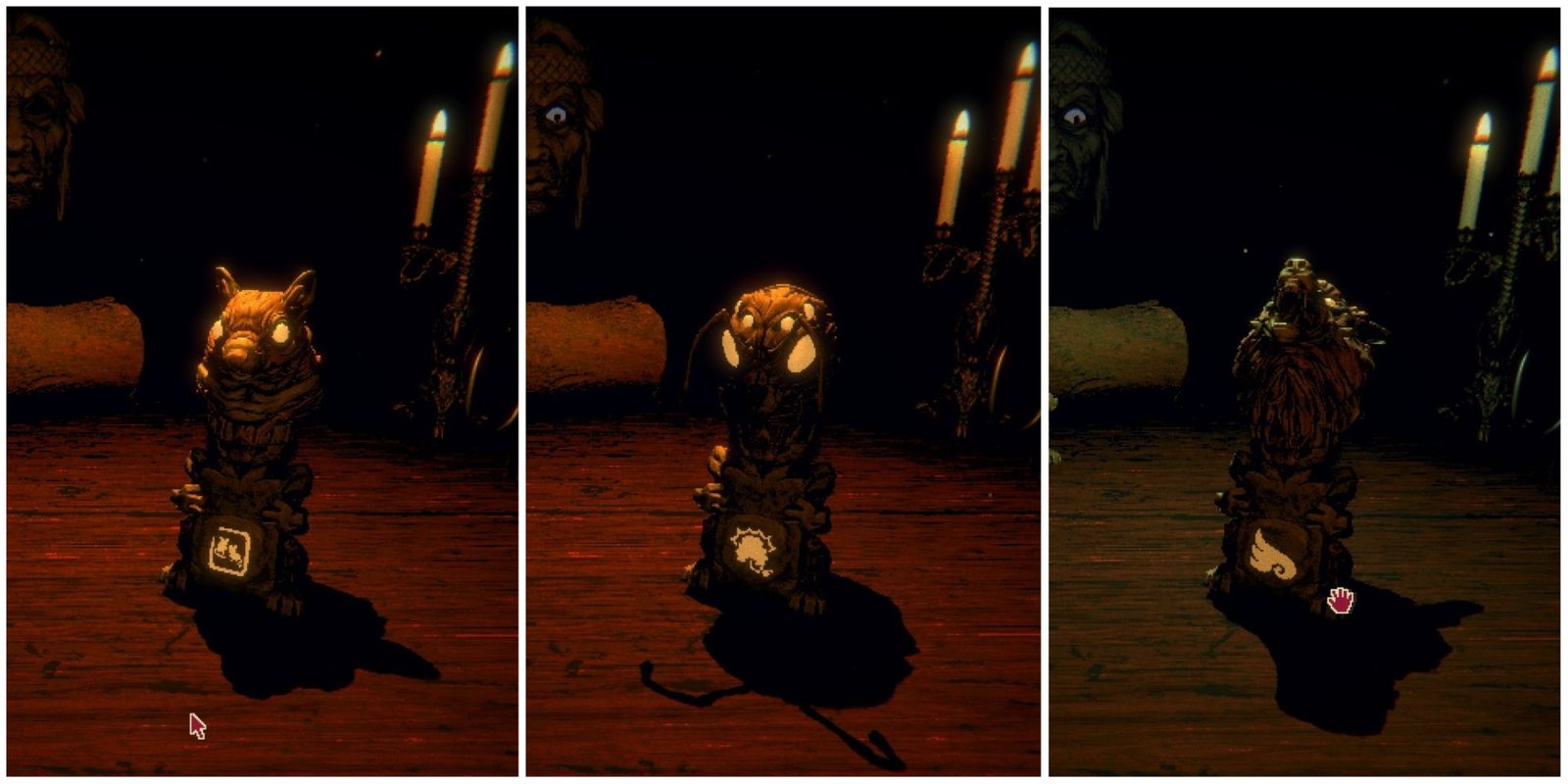 Squirrel, bug, and wolf totems