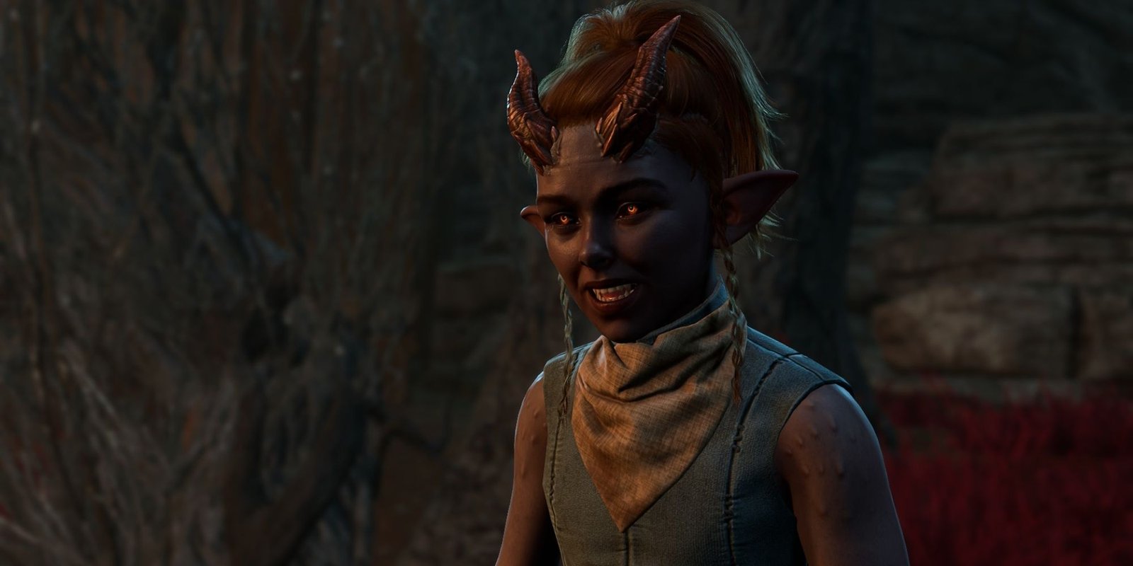 Baldur's Gate 3: Arabella in dialogue with the player in the shadow lands.