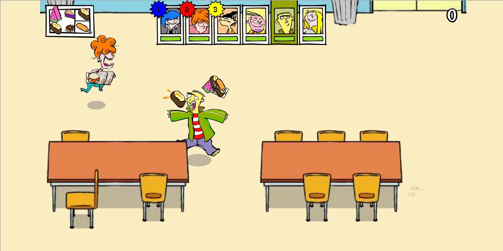 Ed Getting Hit in Ed Edd N Eddy's Lunchroom Rumble.