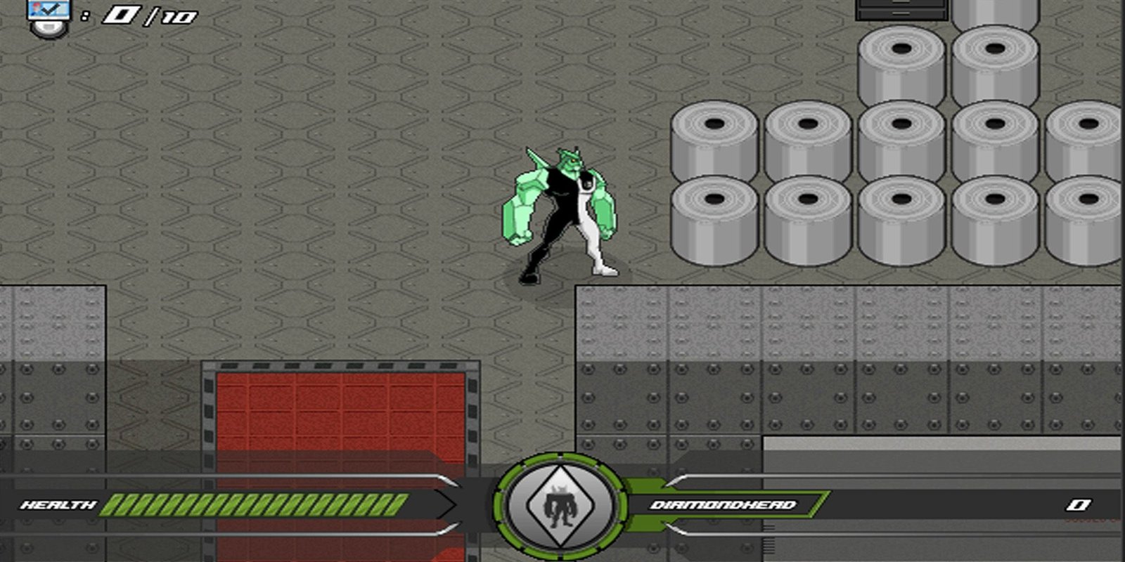 Playing as Diamondhead in Ben 10 Battle Ready.