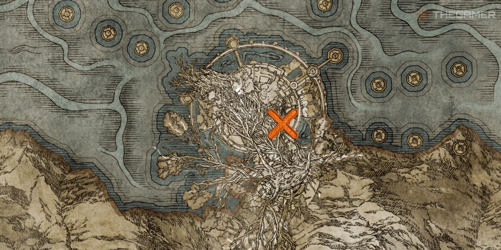 Map showing the location of the Triple Ring of Light Incantation in Elden Ring