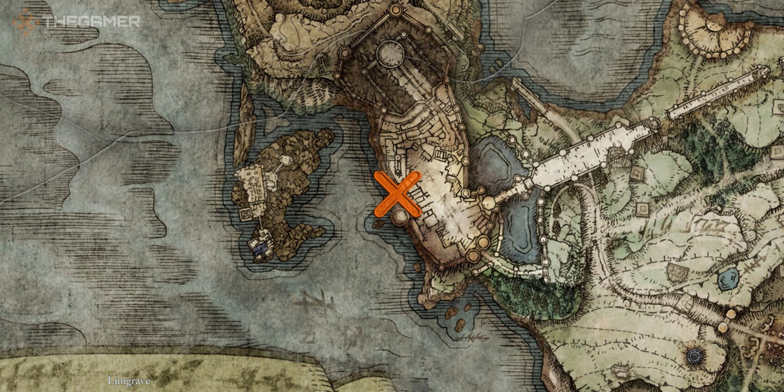 Map showing the location of the Aspects of the Crucible Horns Incantation in Elden Ring