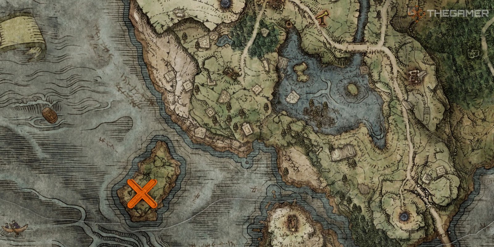 Map showing the location of the Church of Dragon Communion in Elden Ring