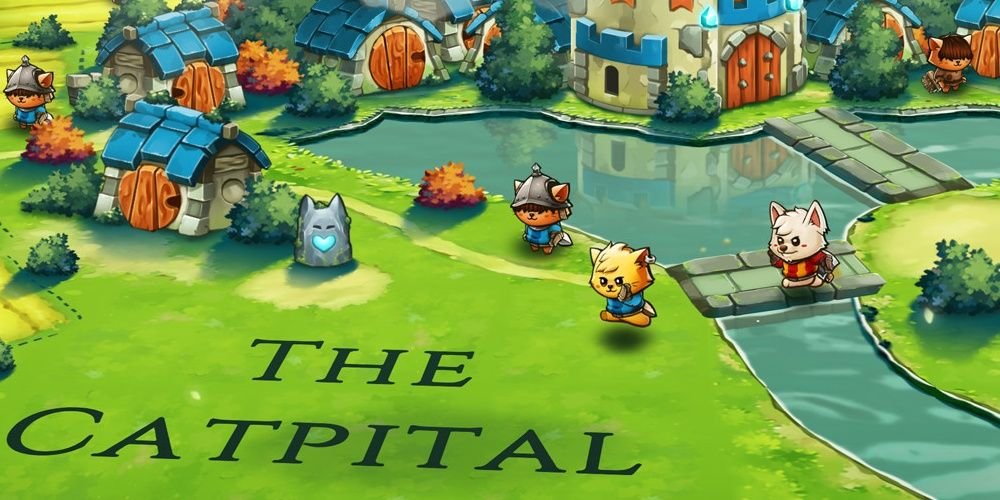 Cat Quest 2, player one and two running in the capital
