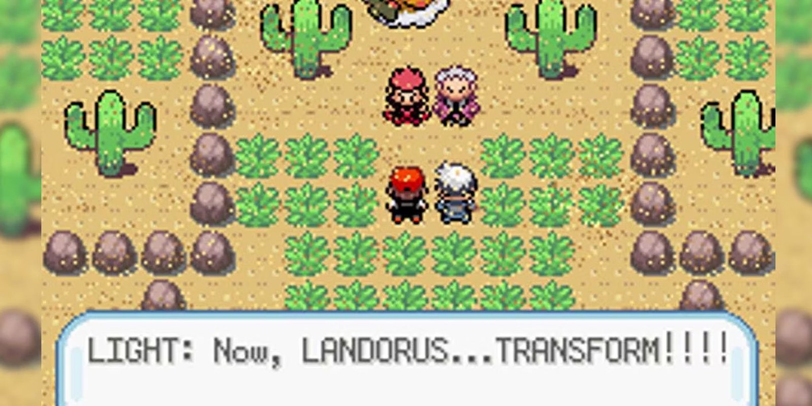 Two trainers prepare to fight two other trainers in the romhack Pokemon Dark Rising.