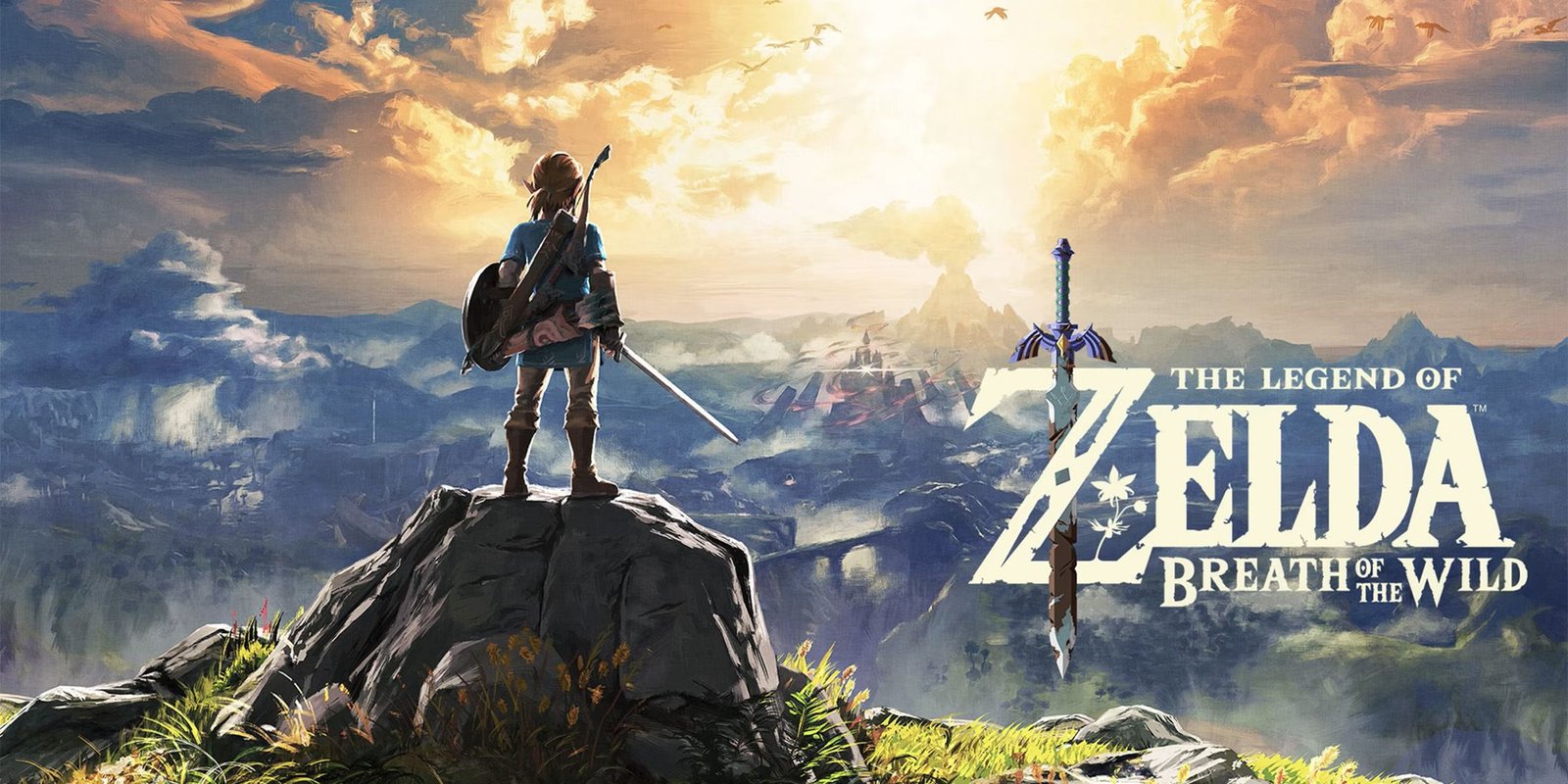 Link looking out at Hyrule in The Legend of Zelda: Breath of the Wild.