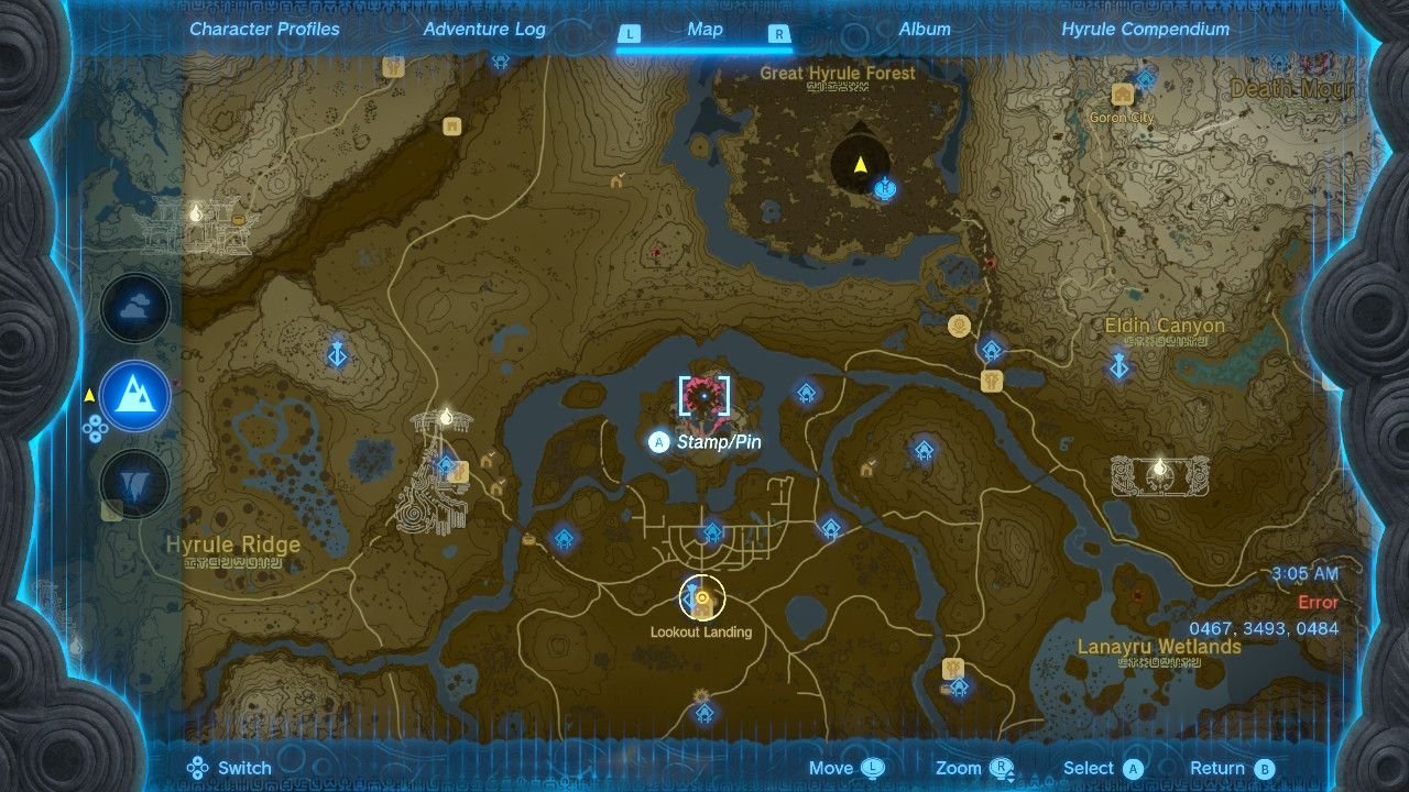 Hyrule Castle Chasm Map Location