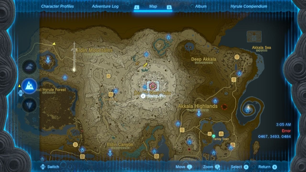 Death Mountain Chasm Map Location