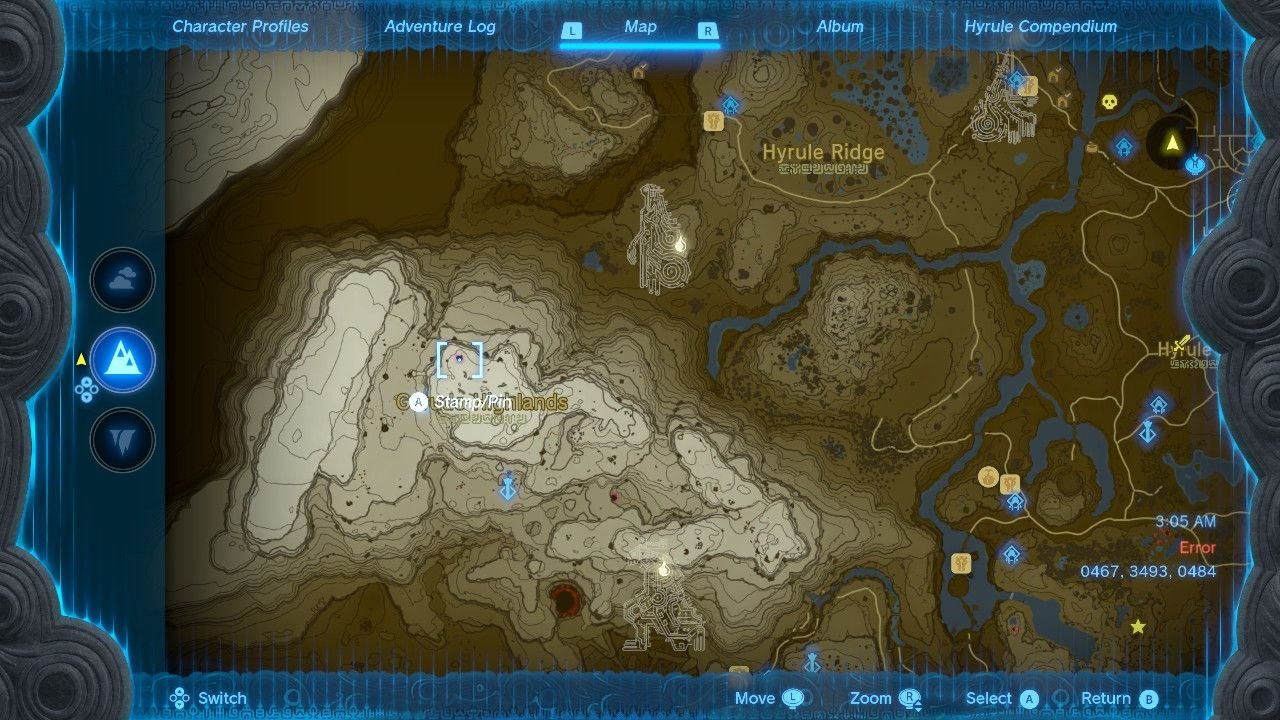Gerudo Summit Chasm Map Location