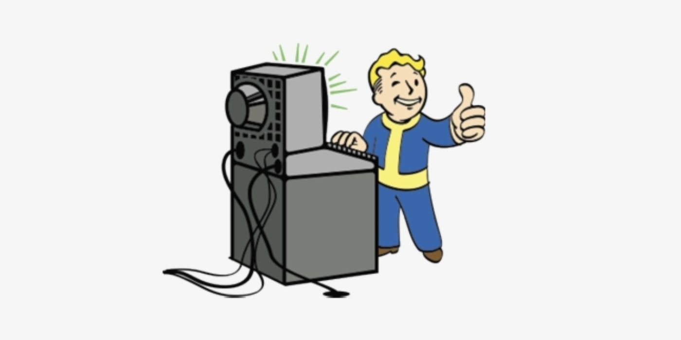 An image of the hacker perk official artwork showing Pipboy thumbs up in Fallout 4