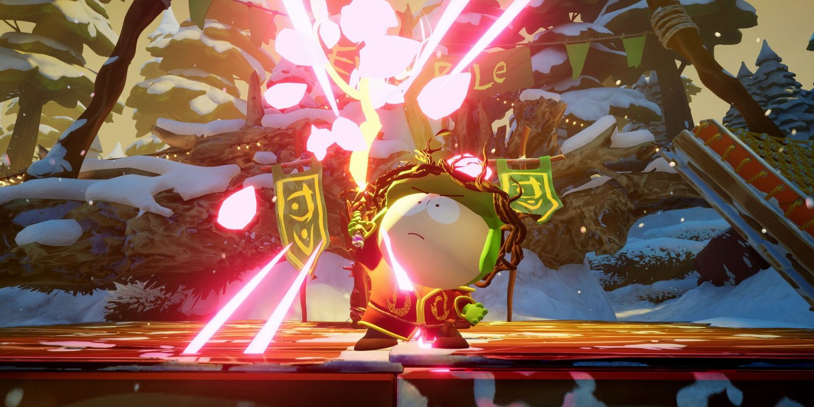 Kyle using a power from South Park Snow Day!
