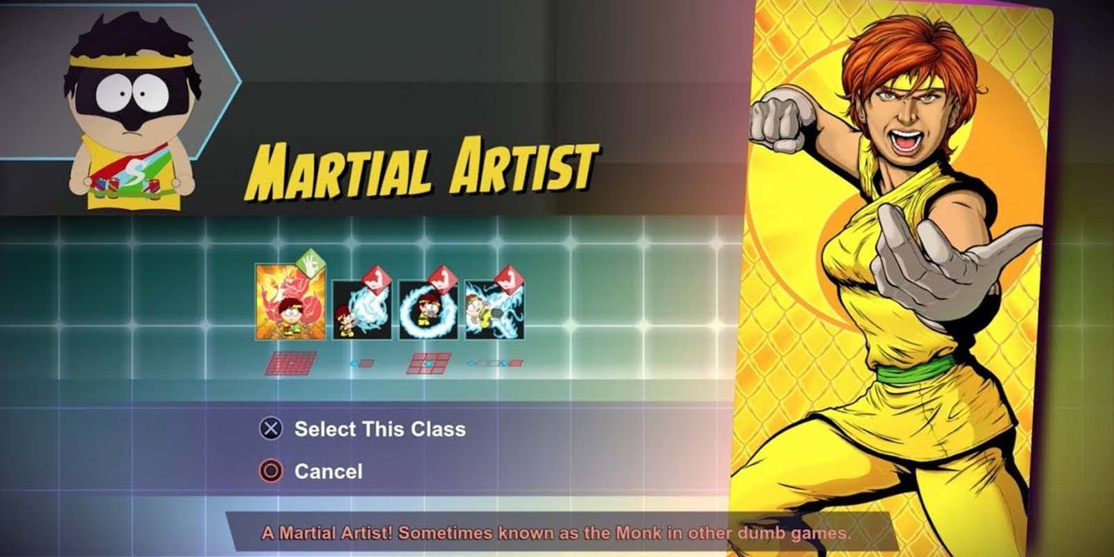 The Martial Artist class from South Park: The Fractured But Whole