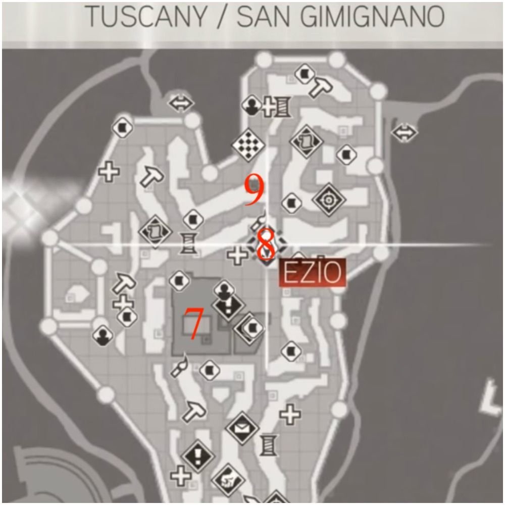 Assassin's Creed 2 San Gimignano glyph locations