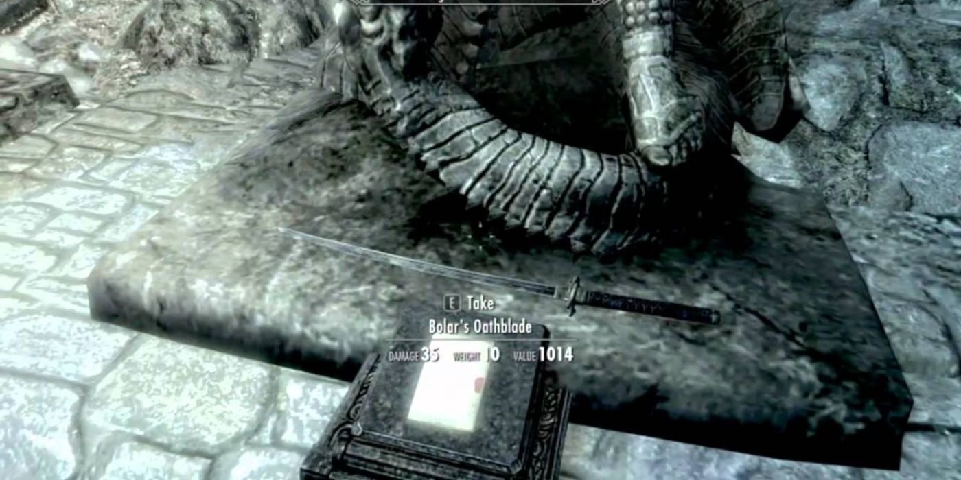 Skyrim Bolars Oathblade on the ground