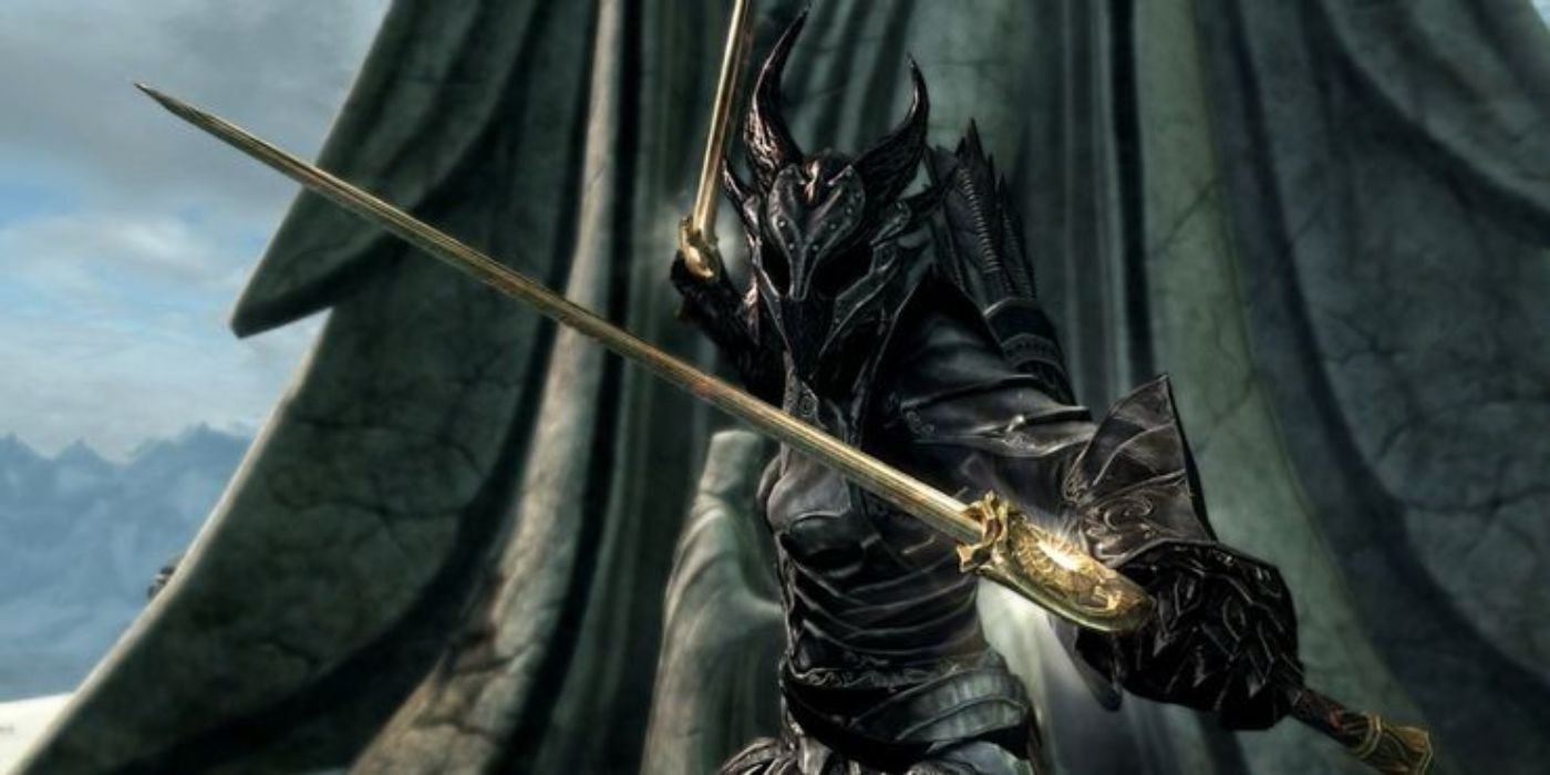 Skyrim Dawnbreaker Sword dual wielding with another weapon