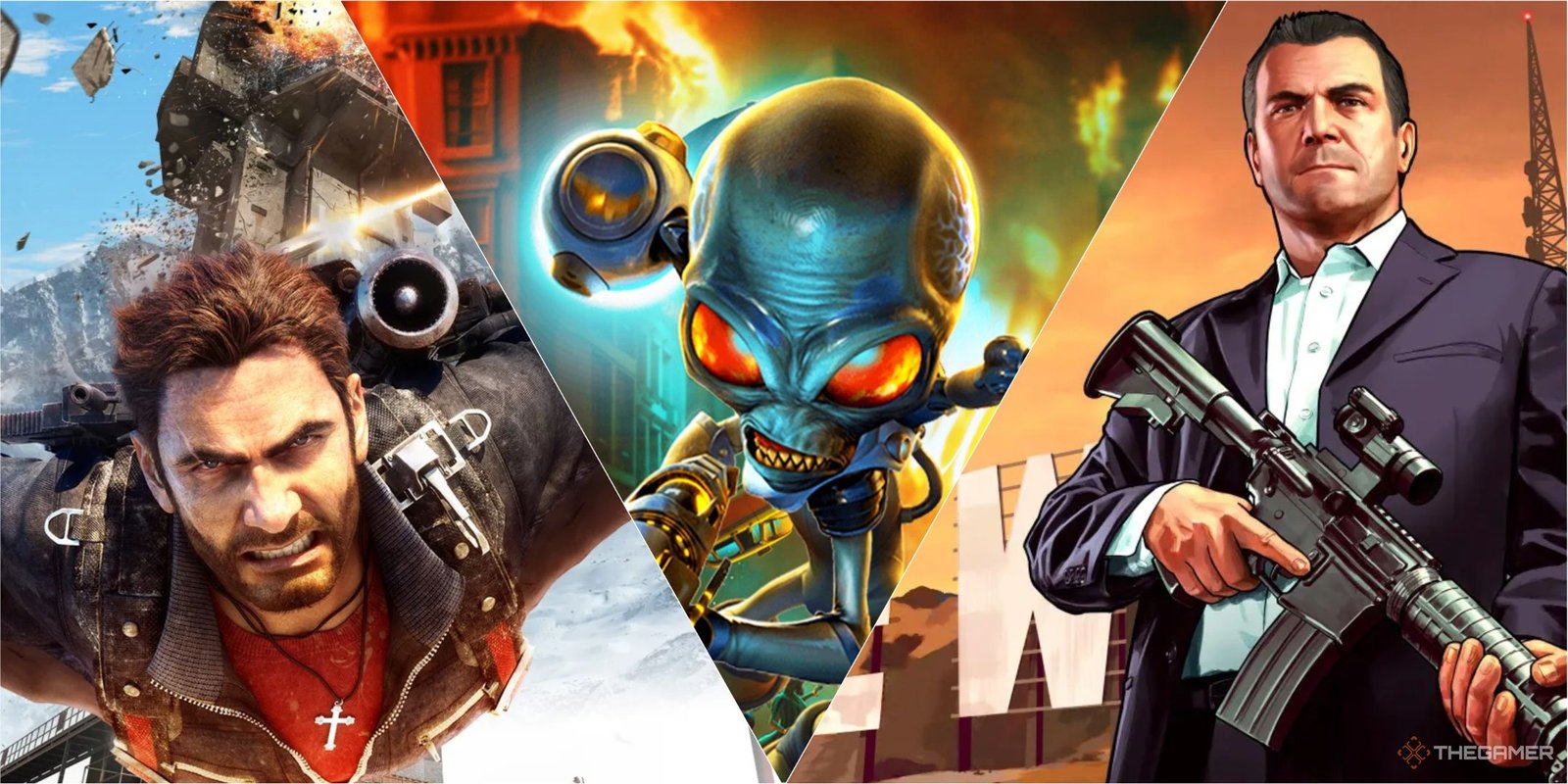 just cause 4, destroy all humans remake, and michael from grand theft auto 5