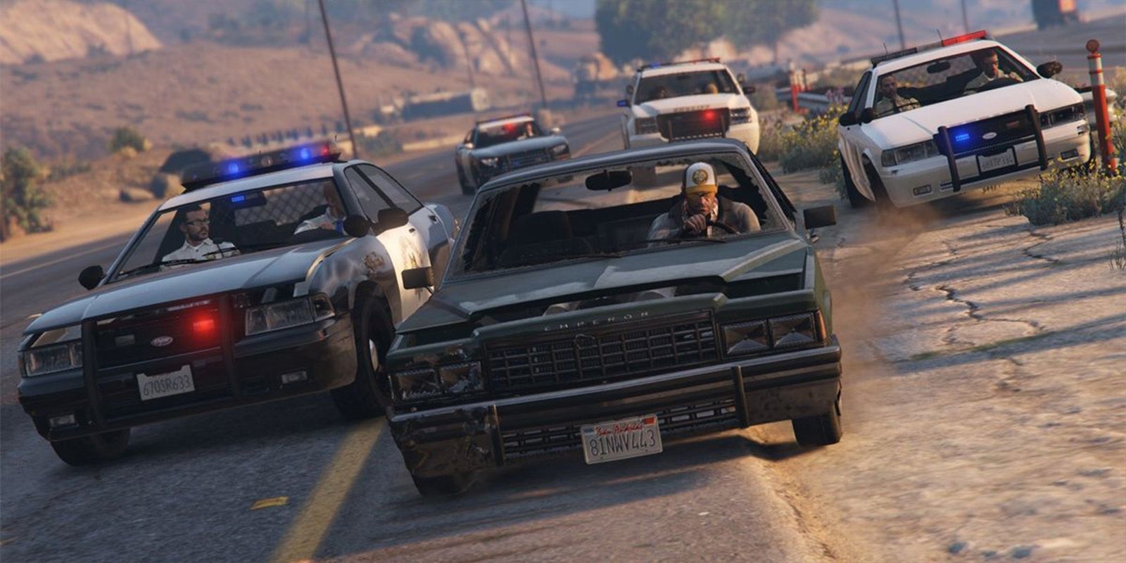 GTA V Character in a Police Chase