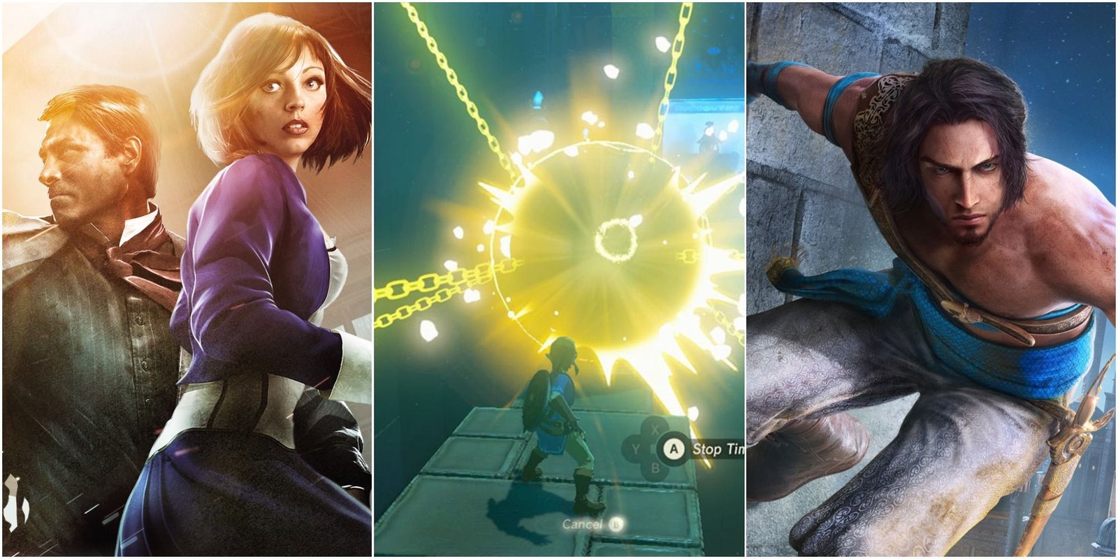 Game Abilities Featured - Booker Dewitt & Elizabeth, Link, The Prince