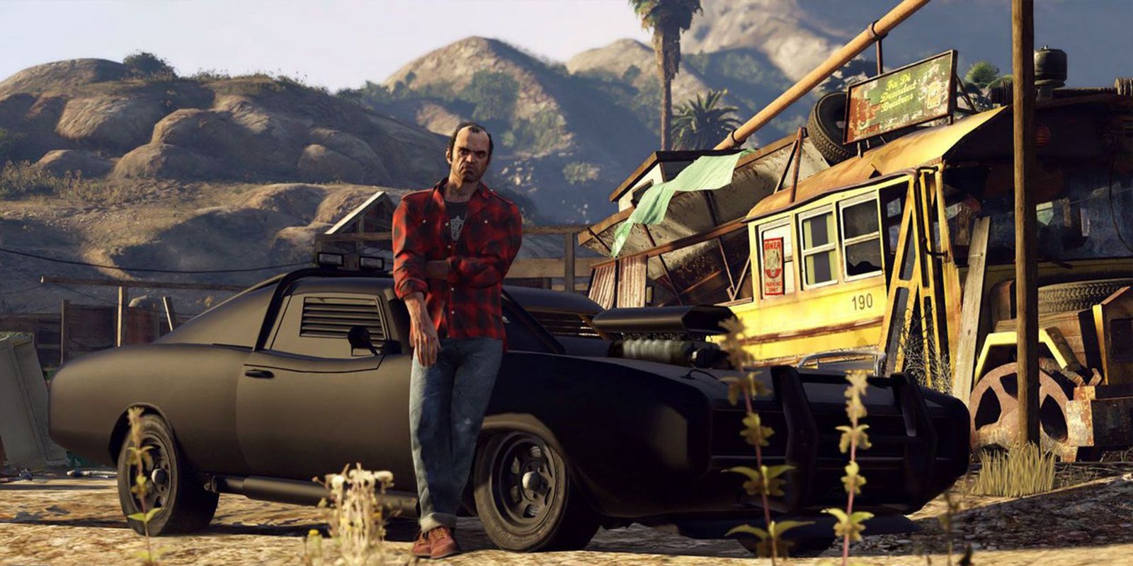 GTA 5 Trevor sits on the Duke O'Death