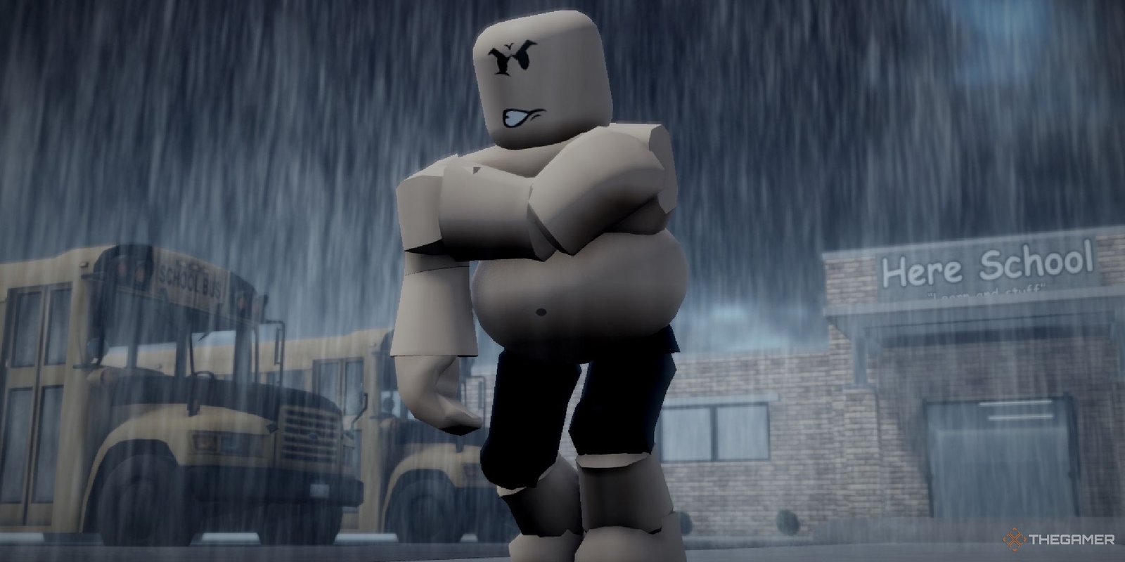 gym league player walking through the rain
