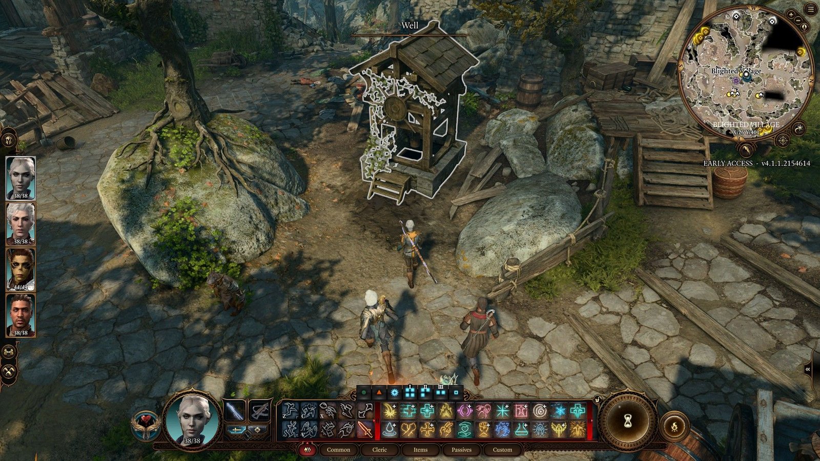Player Runs Toward Well In Blighted Village To Enter Whispering Depths