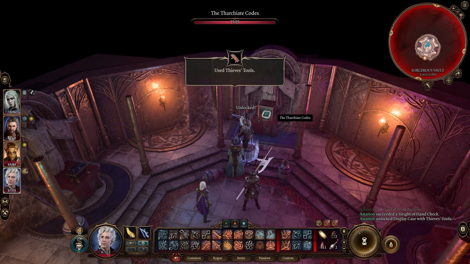 Astarion Uses Lockpick To Reach Thraciate Codex Legendary Tome In Sorcerous Sundries Elminster Vault