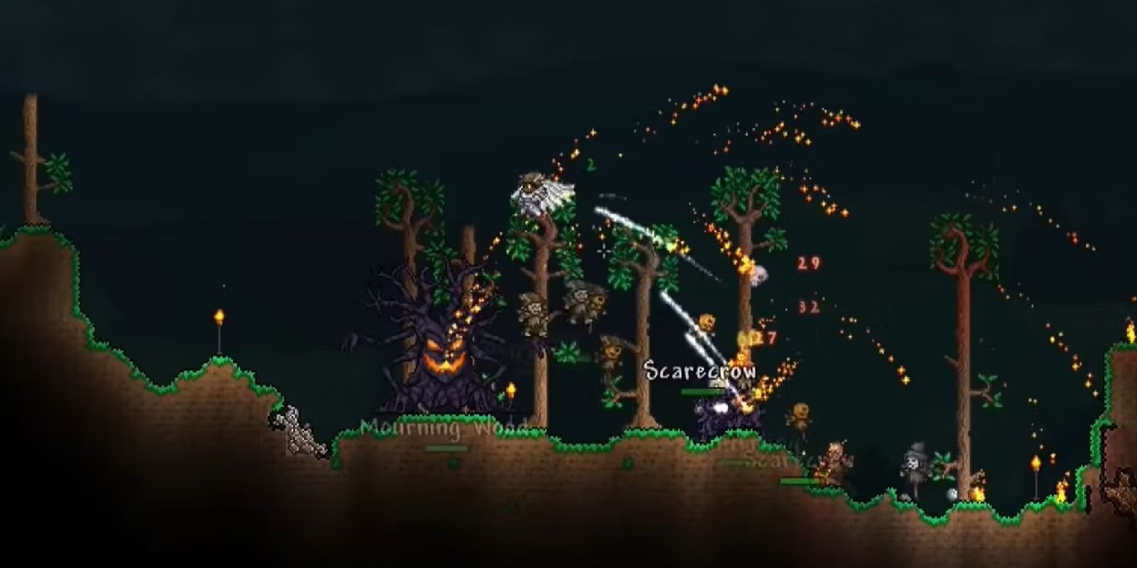 player engaged in combat about to use magic mirror