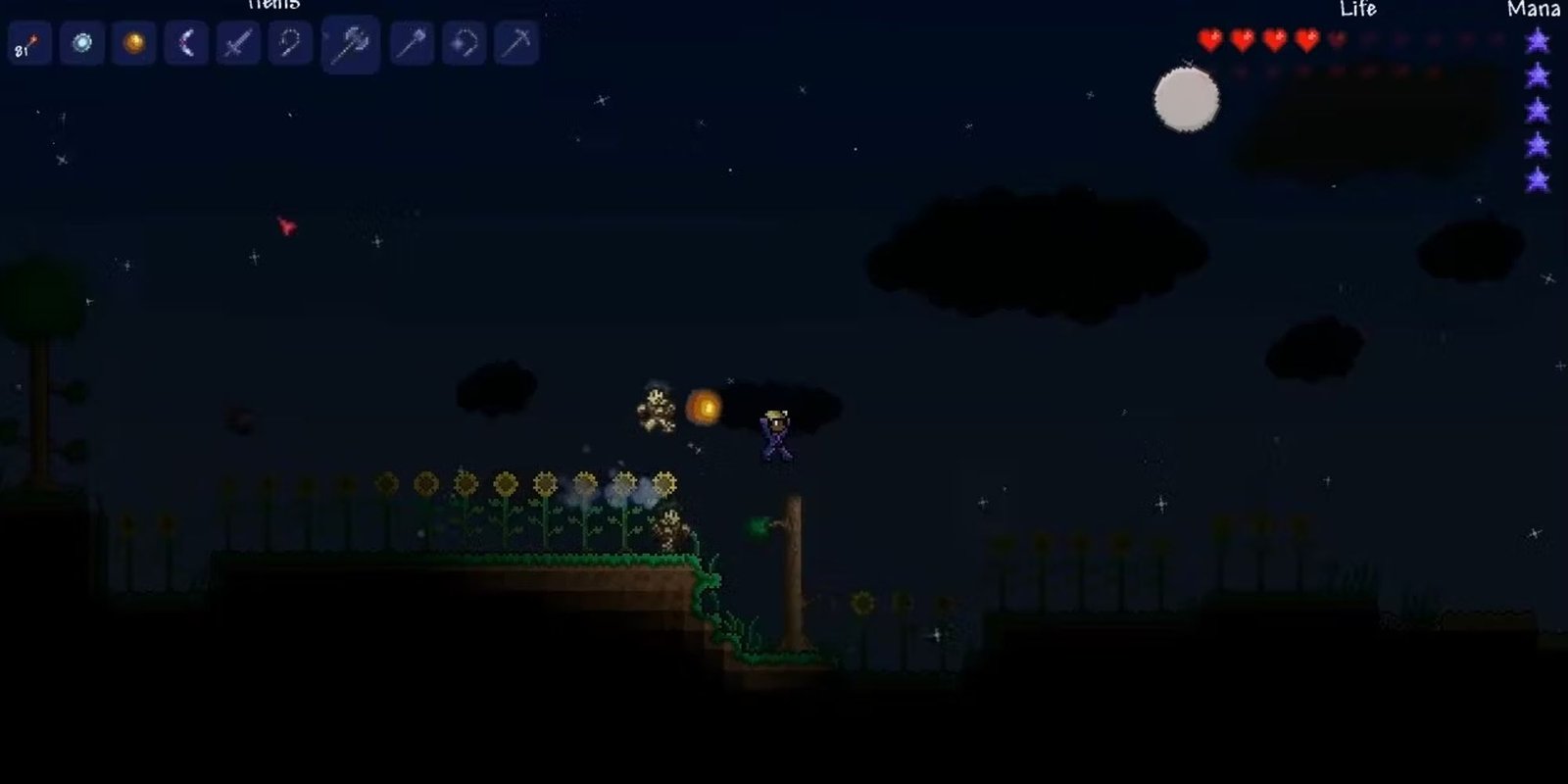player jumping with the cloud in a bottle
