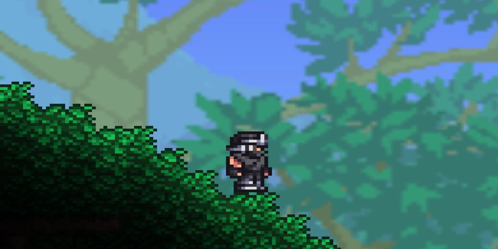 Terraria Ninja Gear Character Standing On Tree