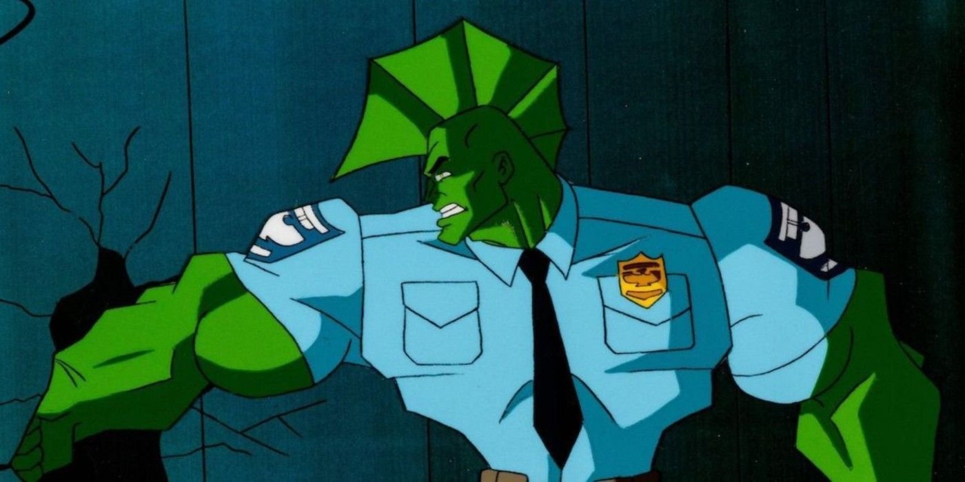 Savage Dragon cartoon lizard police uniform