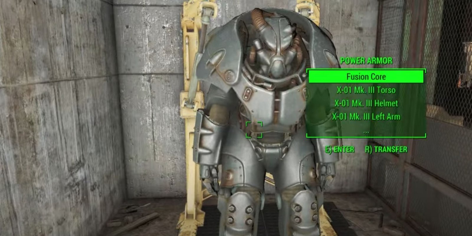 A screenshot of the armor at a station.