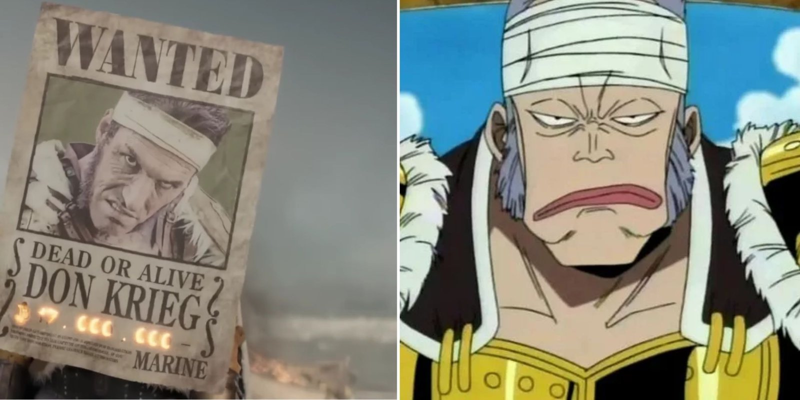 Don Krieg Bounty Poster In The Lie-Action, And Apeearance In The Anime