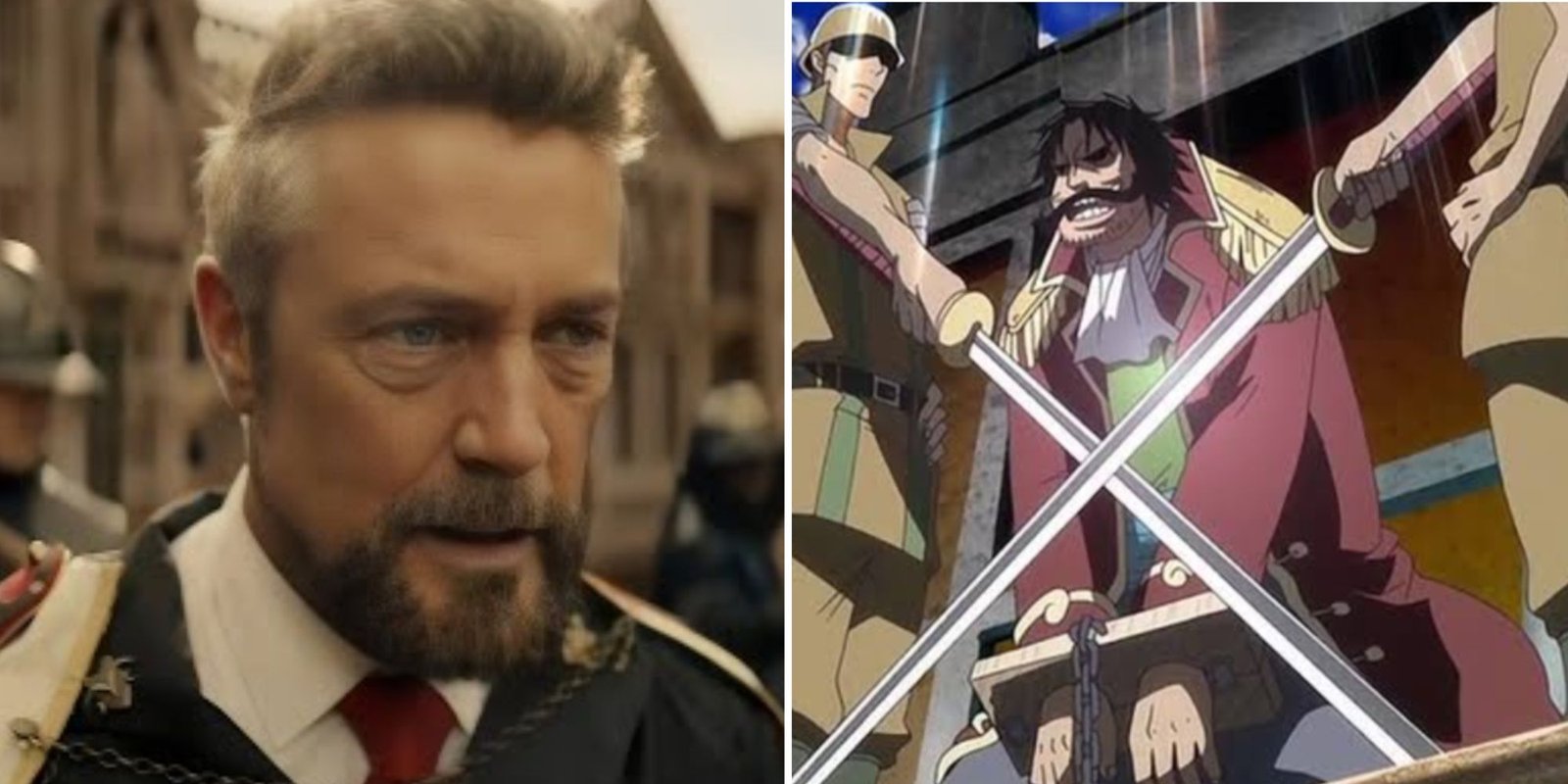Live-Action Garp At Roger's Execution, Roger On His Own During His Execution In The Anime-3