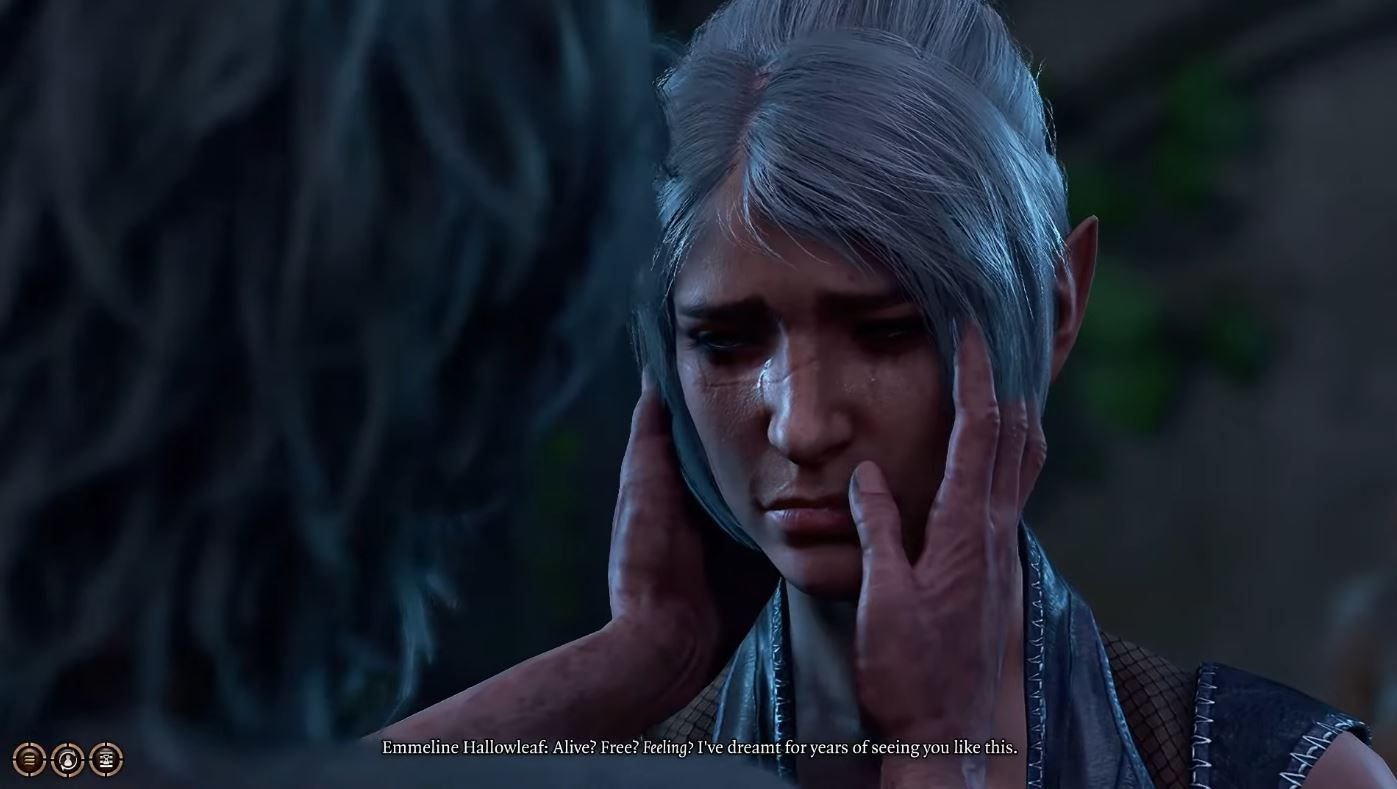 Shadowheart Sobs As Her Mother Emmeline Wipes Away Her Tears And Holds Her Face
