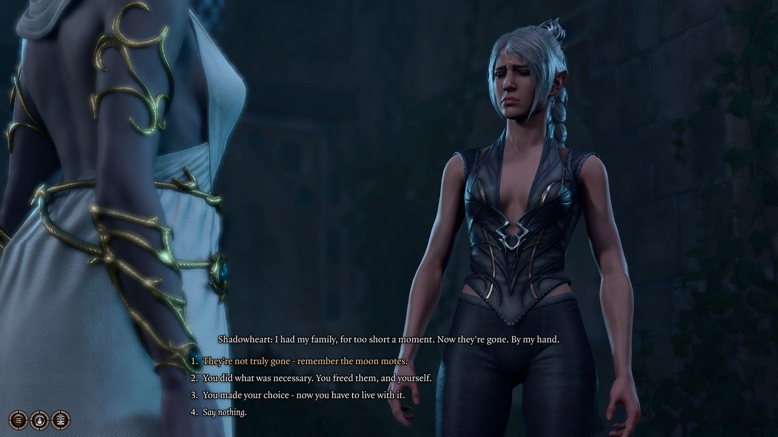 Player Gives Support To Shadowheart Near Selune Statue As She Grieves Parents Loss