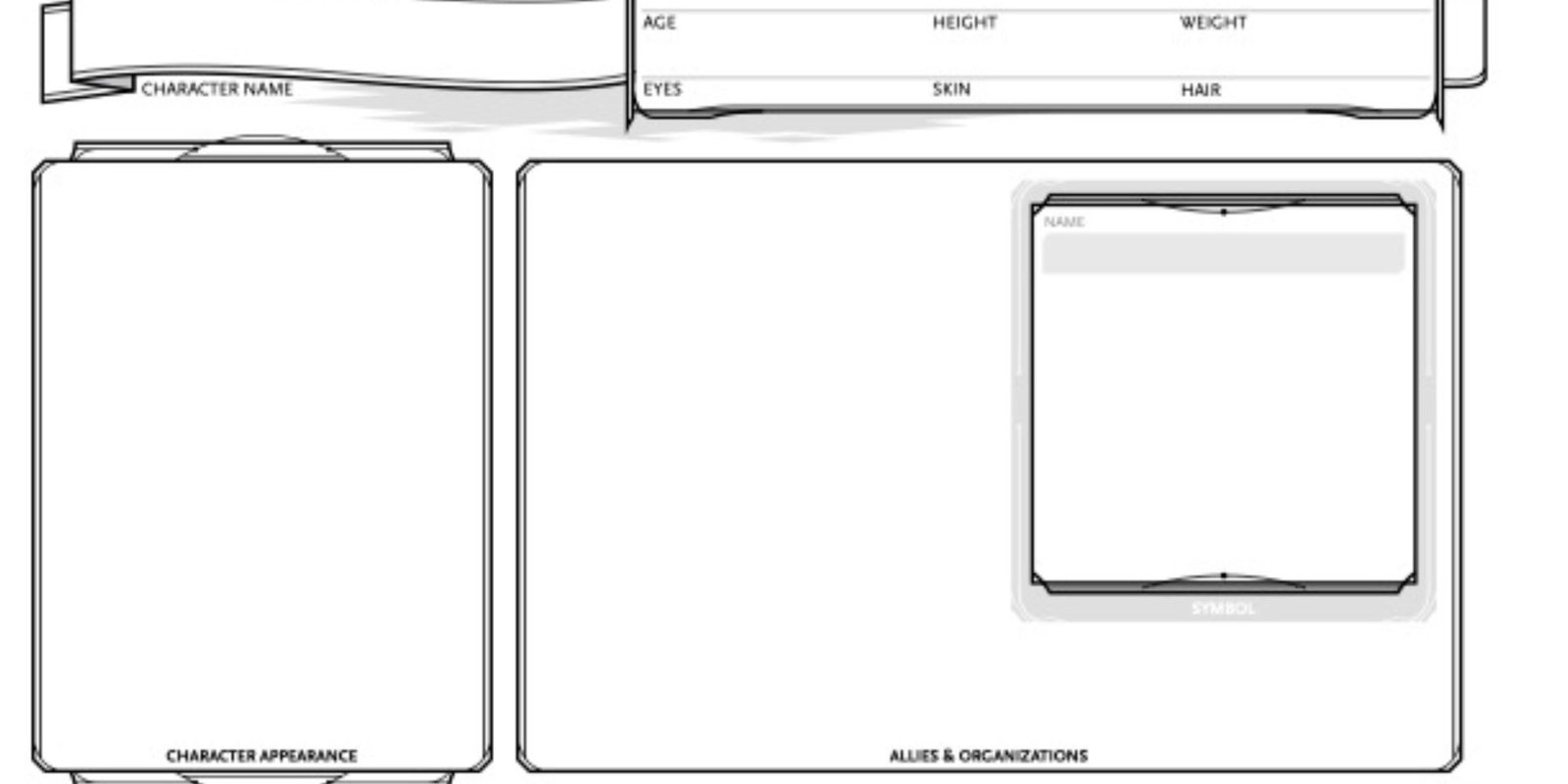 Optional Character Options dnd 5e Character Sheet