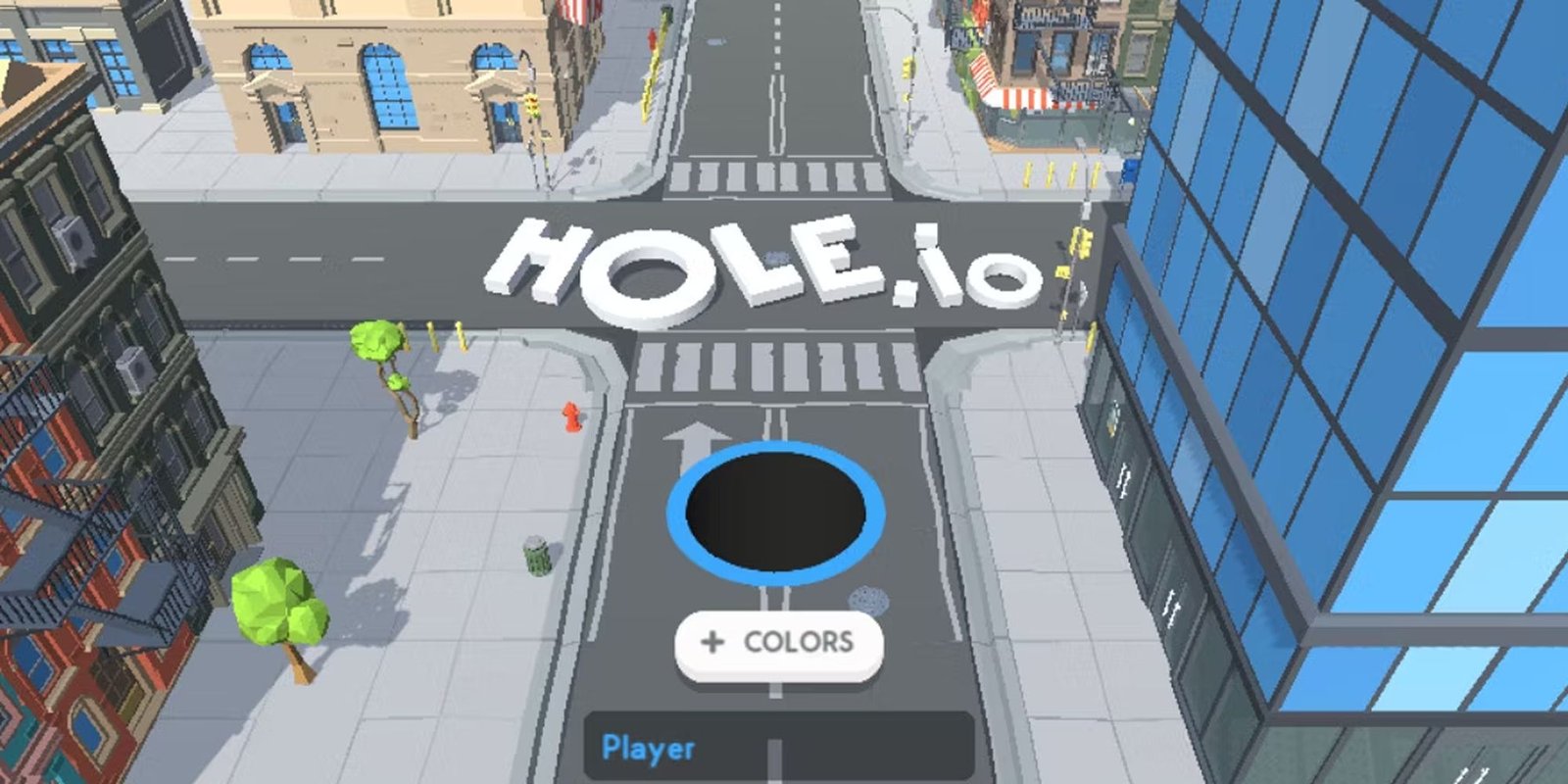 Hole Io Title Art Showing A Hole In The City