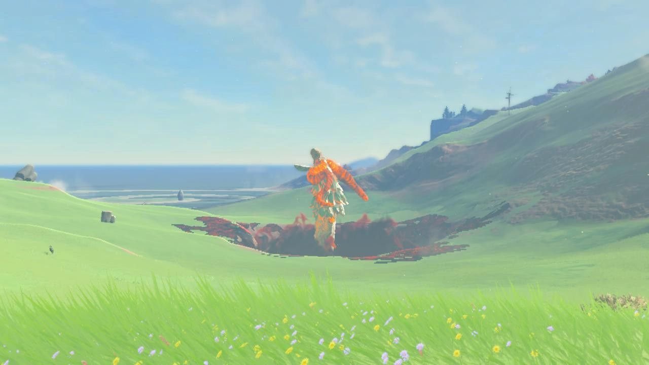 Dinraal emerging from the chasm in The Legend of Zelda Tears of the Kingdom