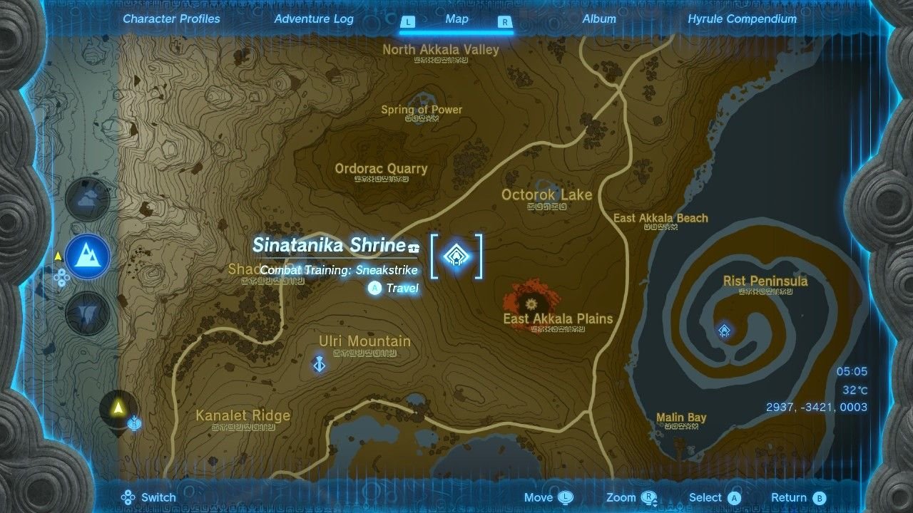 Spring of Power map location in The Legend of Zelda Tears of the Kingdom