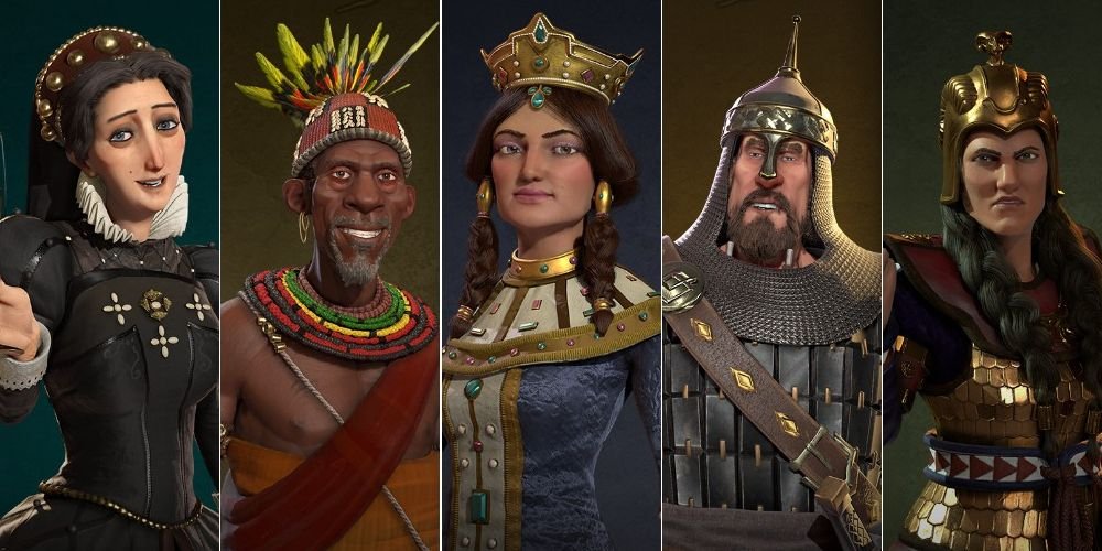 Catherine de Medici, Mvemba a Nzinga, Tamar, Harald, and Tomyris in Civilization 6