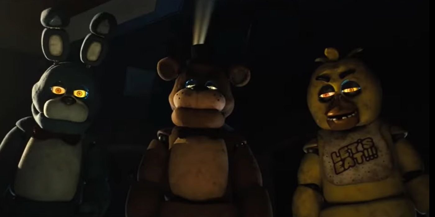 FNAF movie Freddy with Chica and Bonnie