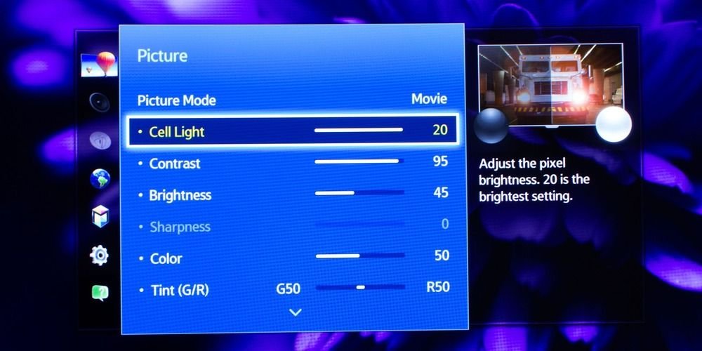 brightness settings submenus